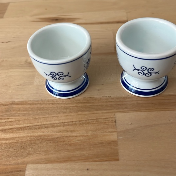 Lot of 4 Vintage Delft Blue & White Hand Painted Egg Cups Windmill - Picture 8 of 8
